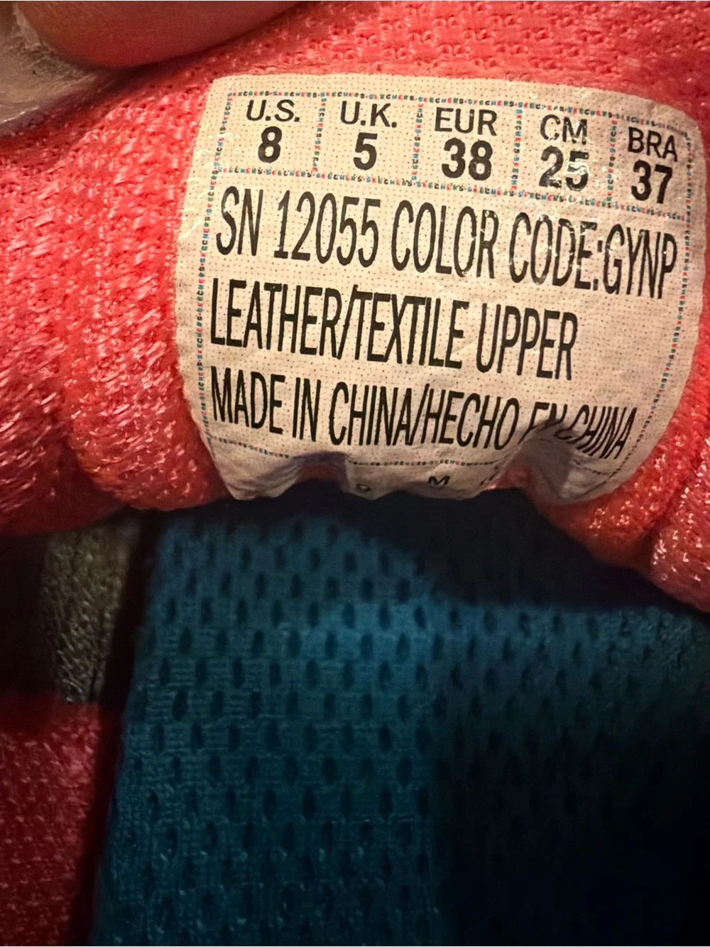 Skechers Gray Athletic Sneakers with Coral and Aqua Accents
